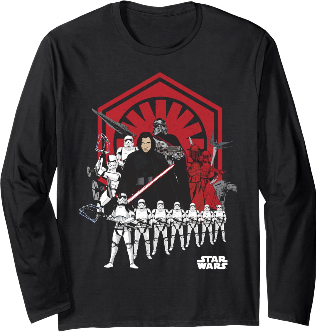 Star Wars The Last Jedi Kylo Ren Trooper Lineup Poster Langarmshirt