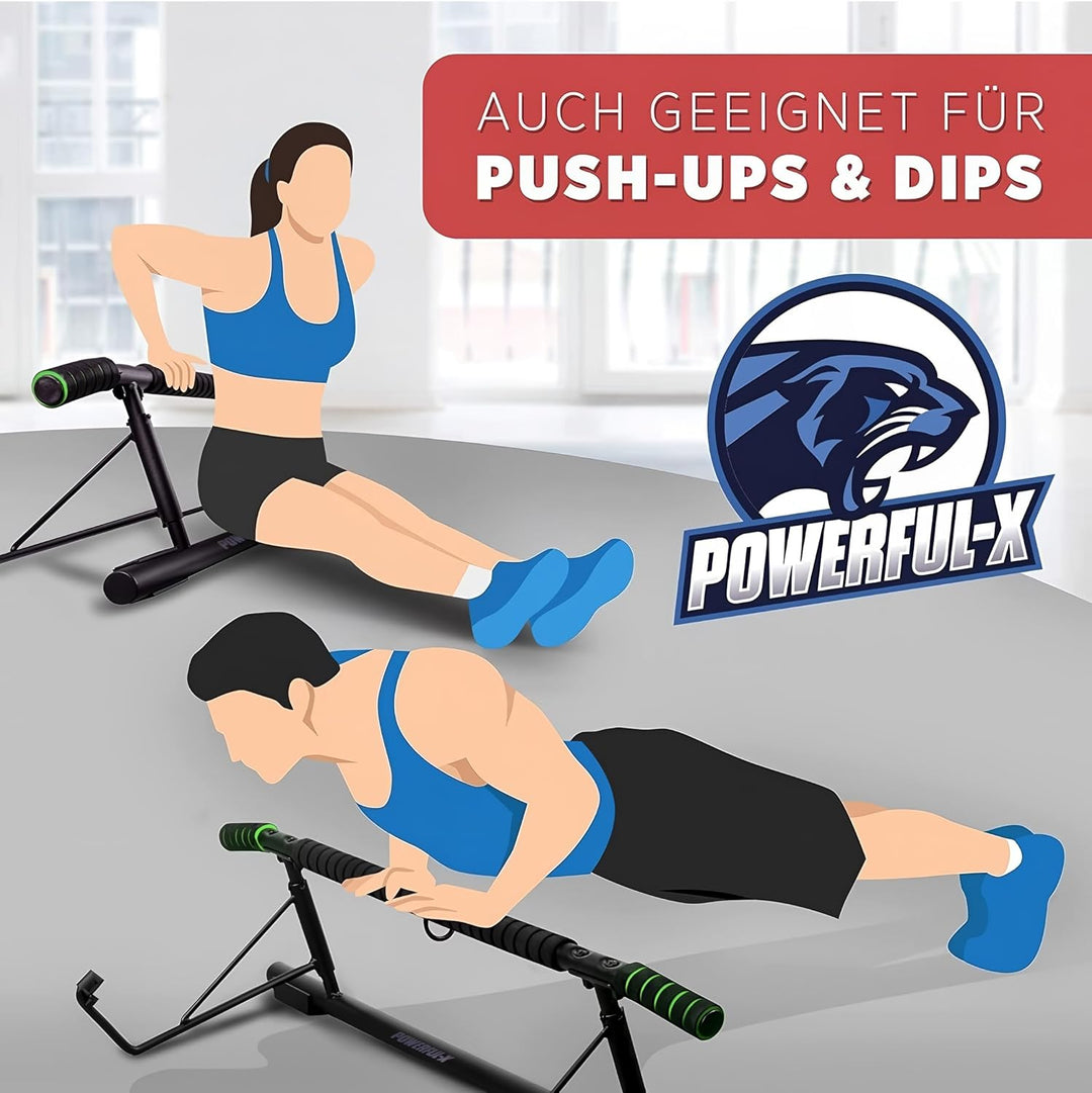 POWERFUL-X Klimmzugstange Türrahmen – vielseitig einsetzbare Fitnessstange – Türreck ohne Aufbau – P