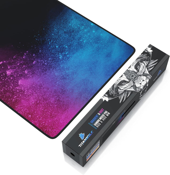 TITANWOLF - XXL Speed Gaming Mauspad 900 x 400mm - XXL Mousepad - Tischunterlage Large Size - verbes