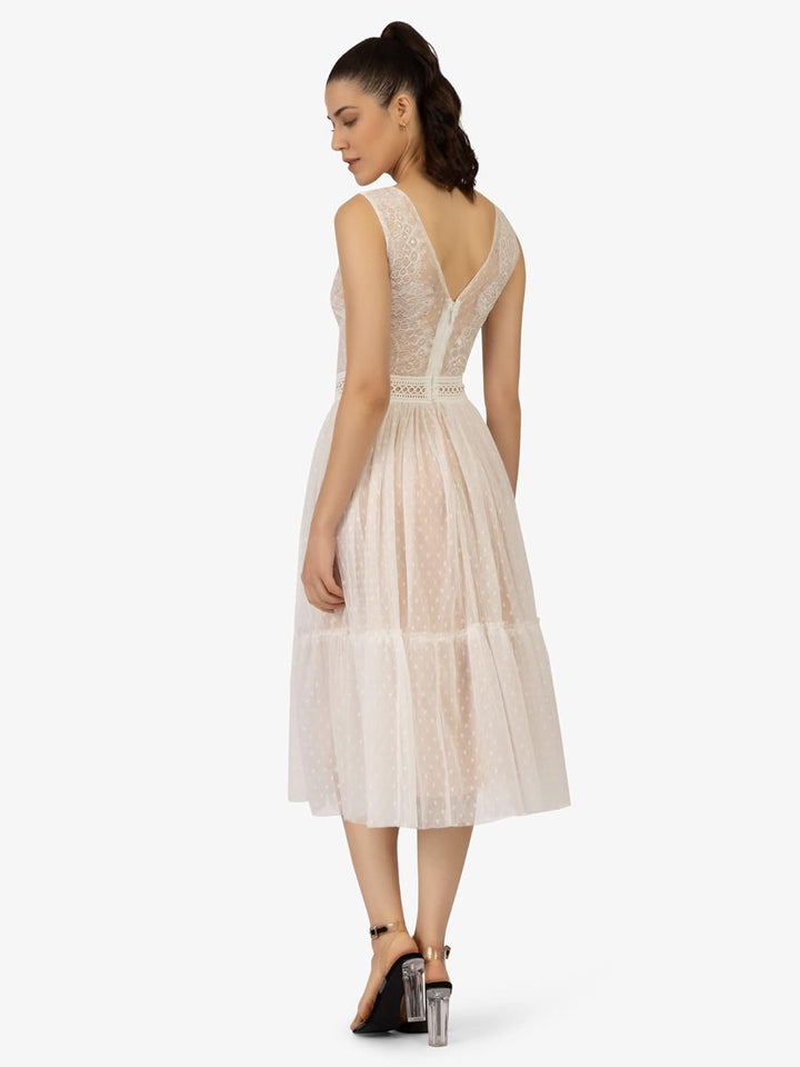Damen Kleid Dress 40 Creme, 40 Creme