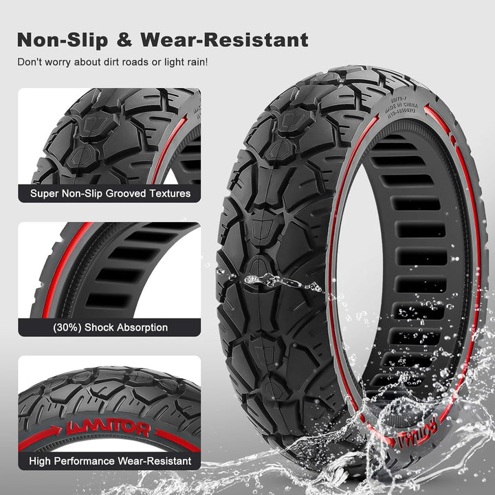 60/70-7.0 Reifen Offroad für Xiaomi 4 Pro Vollgummireifen E-Scooter (1. Gen), Abriebfeste & Pannensi