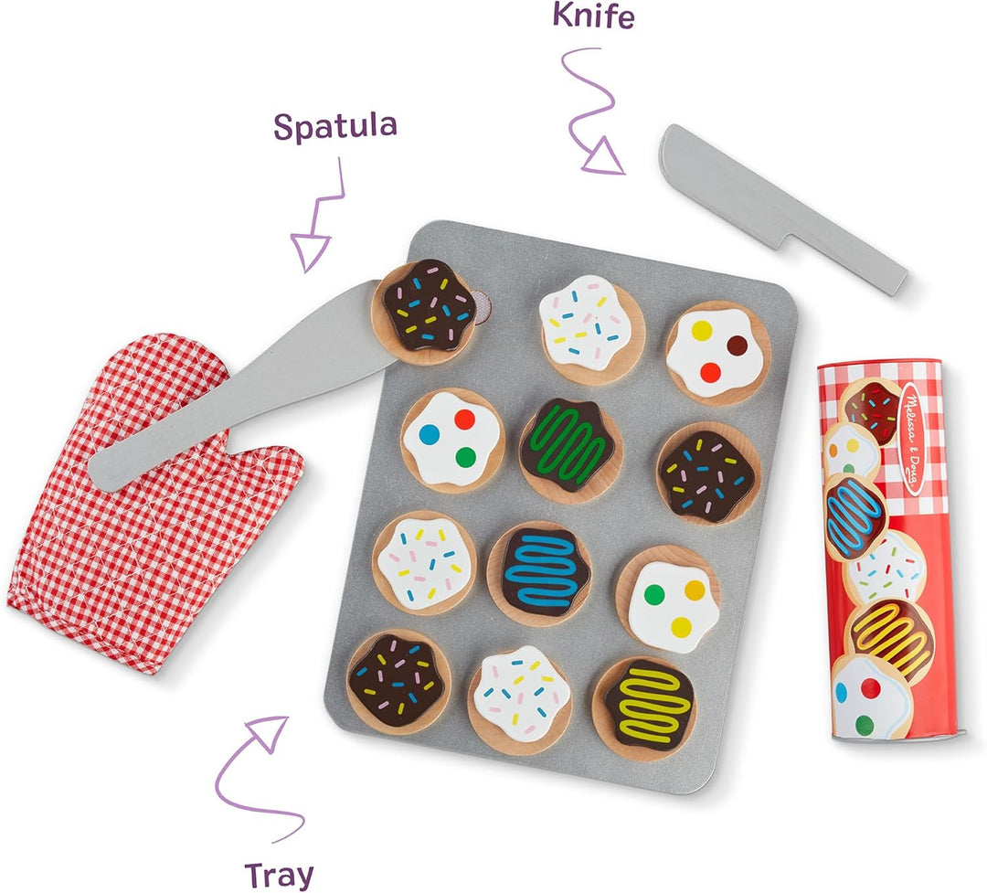Melissa & Doug 4074 Gebäck-Set aus Holz (30 Teile) Plätzchen-Set, Plätzchen-Set