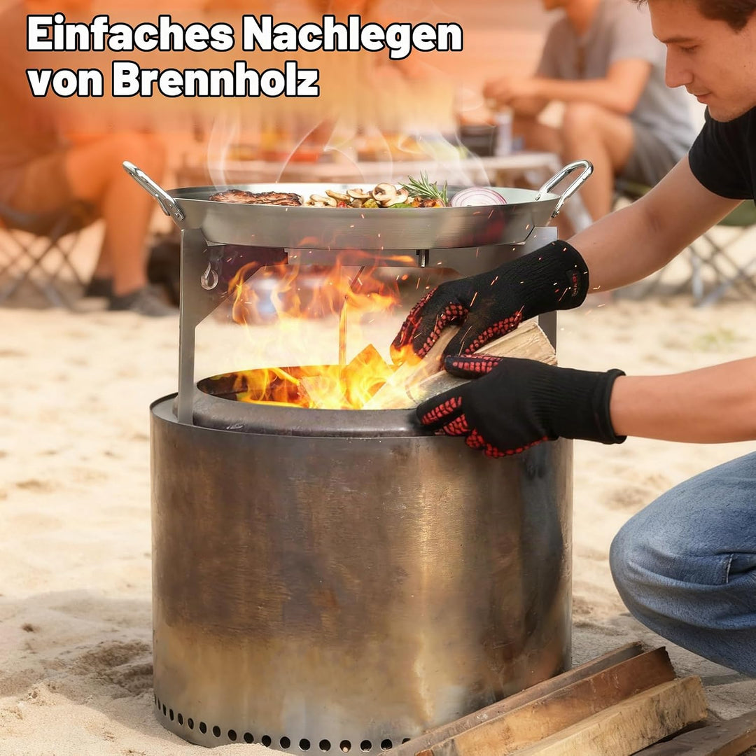 onlyfire Edelstahl Plancha mit Stativfuss für Solo Stove Bonfire 49.5cm Feuerstelle, Plancha Grillpl