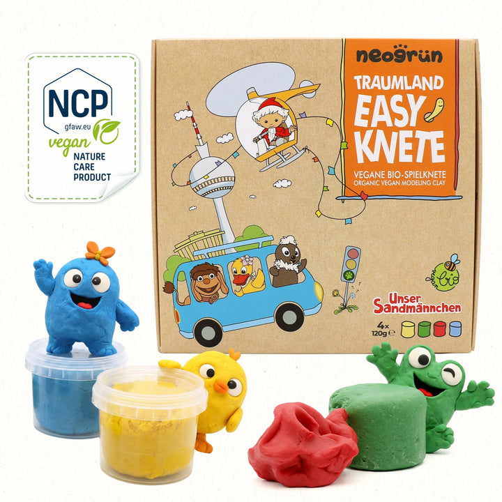Easy-Knete 4er Set „Traumland“ – natürliche Bio-Kinderknete, Ungiftig mit pflanzlichen Farben, extra