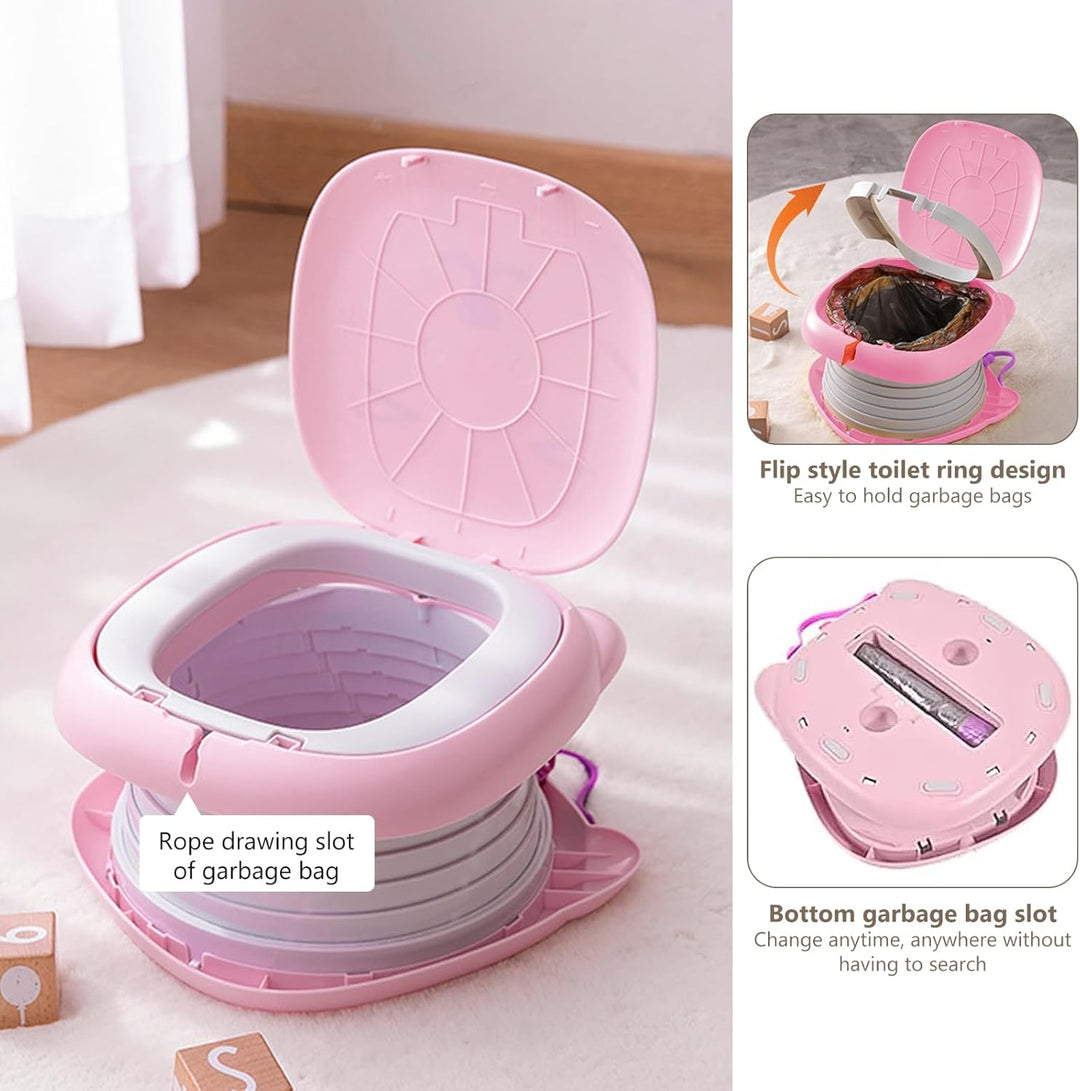 Faltbarer Toilettensitz Kinder,Töpfchen Falttoilette Kinder,Tragbares Reise-Klapptöpfchen,Toilettens