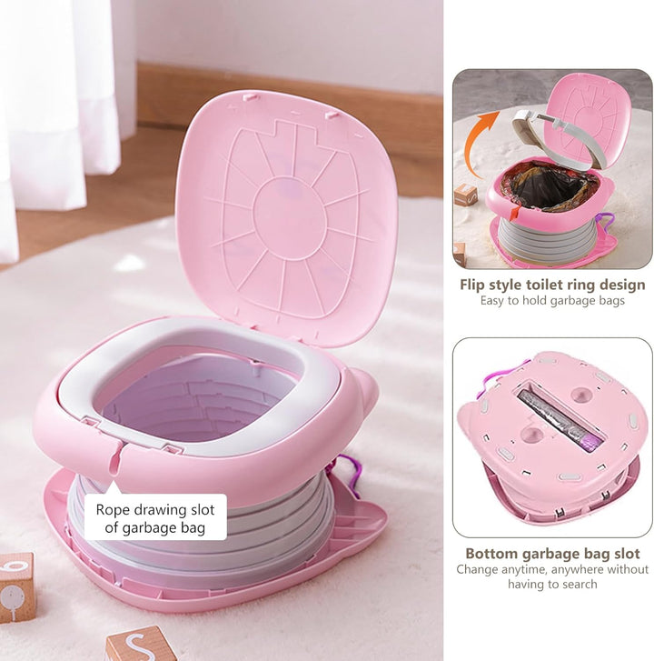 Faltbarer Toilettensitz Kinder,Töpfchen Falttoilette Kinder,Tragbares Reise-Klapptöpfchen,Toilettens