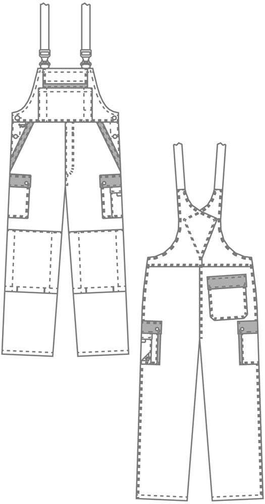 BP Profil 1844-720-53 Latzhose - Stretch Hosenträger - Verstellbarer Bund - Taschen für Knieschoner