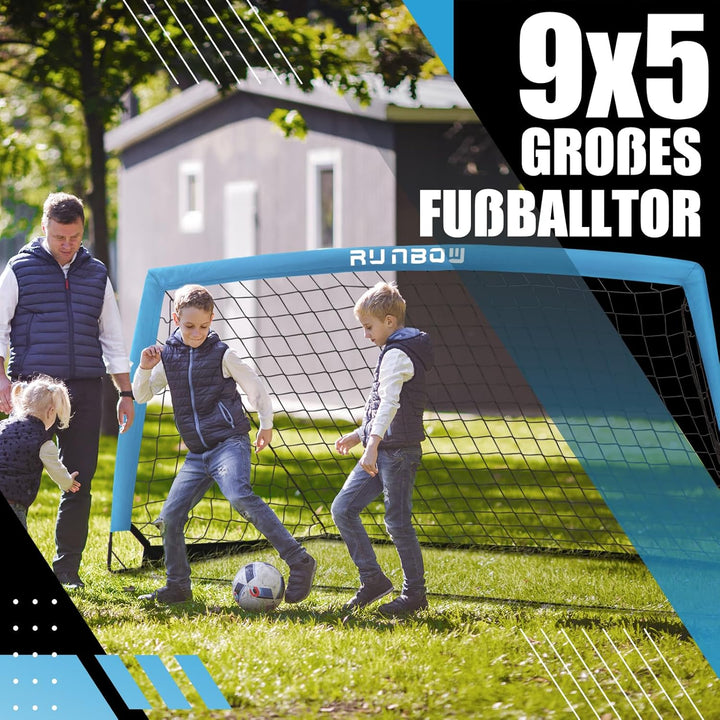 274 x 152 cm Kinder Fussballtor mit Tragesack, tragbare Fussballnetze für Hinterhoftraining, Indoor/