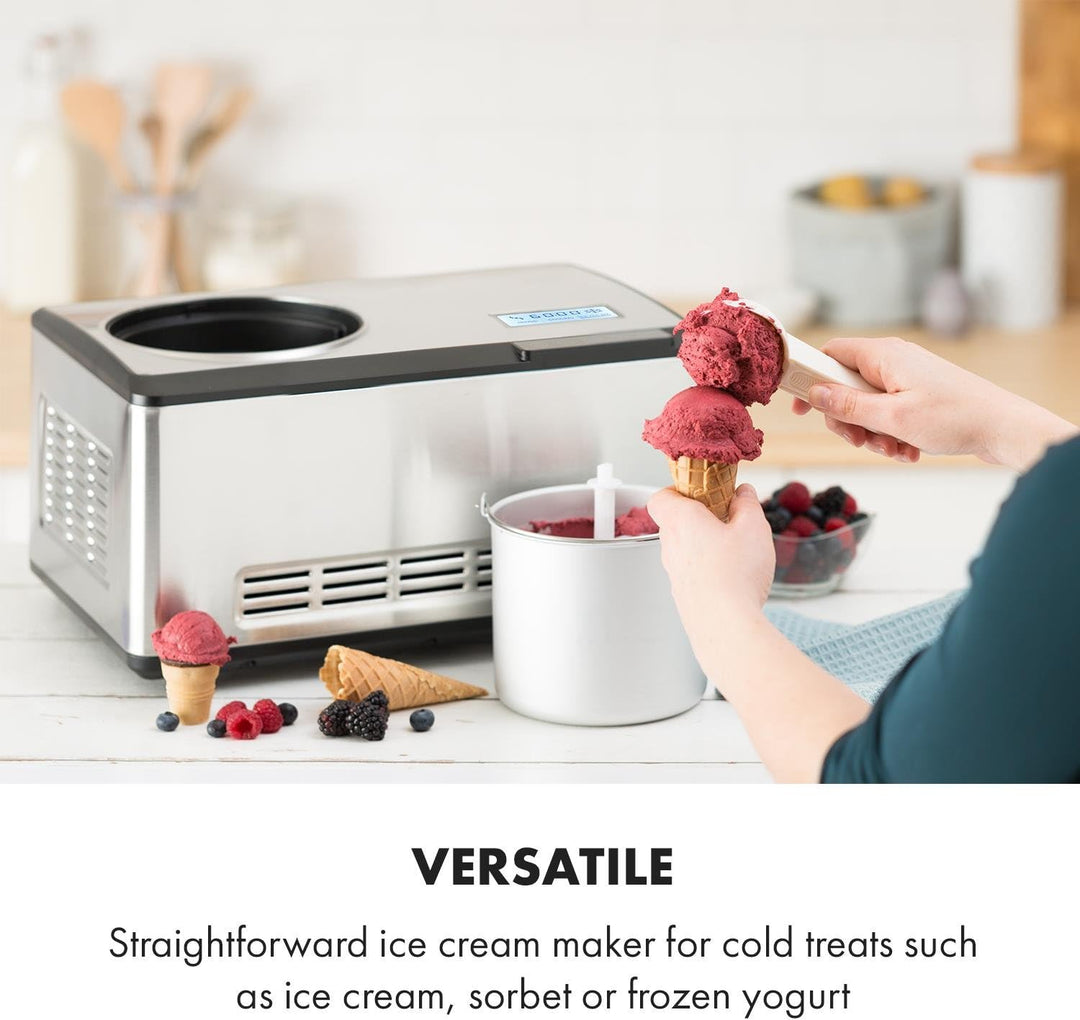 Klarstein Dolce Bacio Eiscremebereiter Kompressions-Eismaschine Eismaschine auch für Sorbet, Frozen