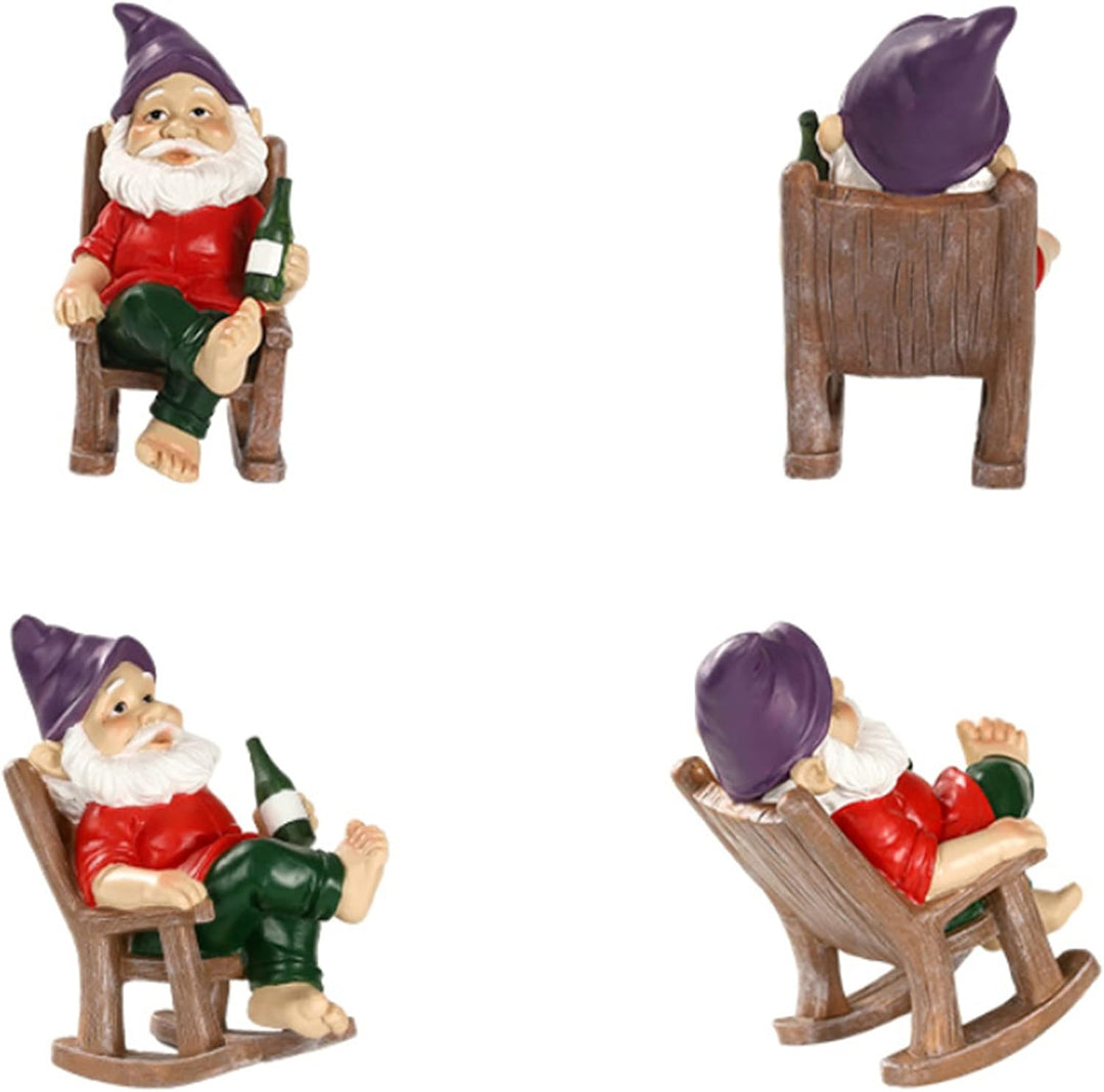 SUQ Lustiger Pilzzwerg Gartenzwerg, Gartenstatuen und Skulpturen Figur Ornament Dekoration, Niedlich