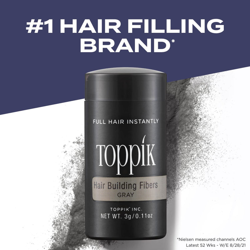 TOPPIK Hair Building Fibers Gray, 1er Pack (1 x 28 g)