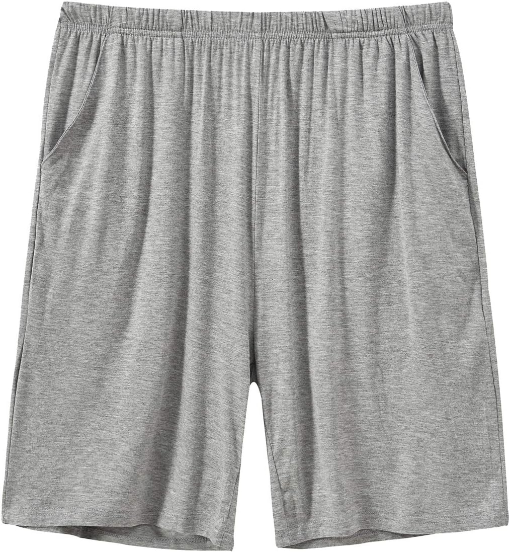MoFiz Pyjamahose Herren Schlafanzughose Kurz Modal Schlafshorts Weit Loungewear, 2 Pack-03