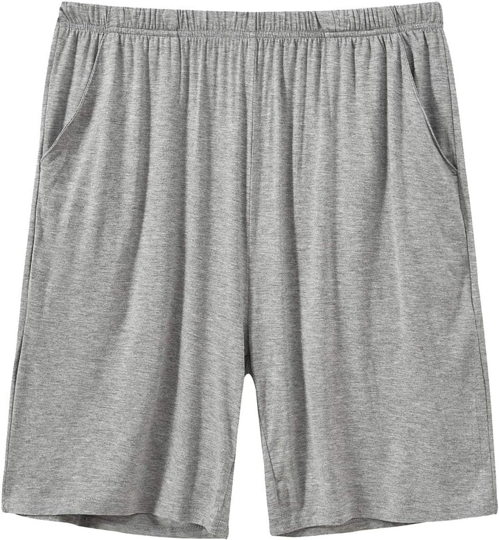 MoFiz Pyjamahose Herren Schlafanzughose Kurz Modal Schlafshorts Weit Loungewear, 2 Pack-03