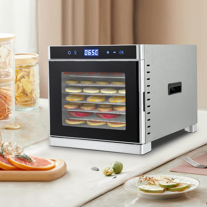 Lebensmittelentfeuchter Edelstahl Dörrgerät Dörrautomat Dörrautomaten Dehydrator mit Timer-Funktion,