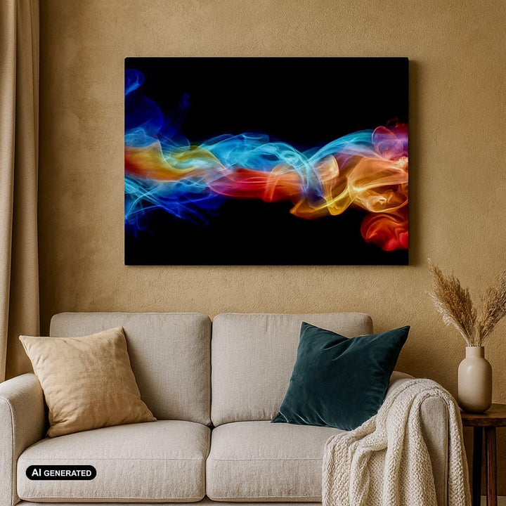 Bilder auf Leinwand Abstrakt luft bunt figur Leinwandbild 70x50cm Wandbilder Dekoration Wohnzimmer S
