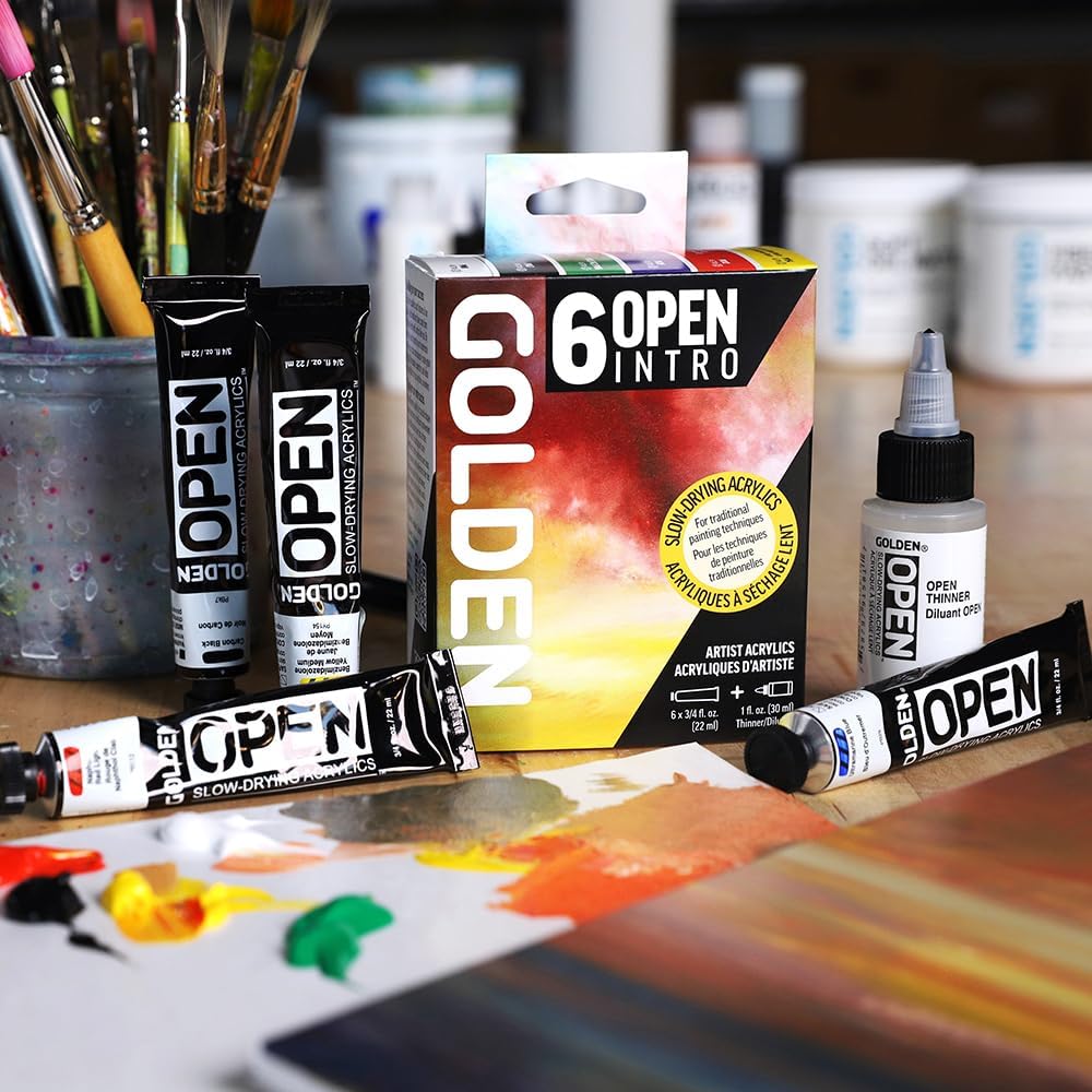 Golden Artist Colors, Offenes langsam trocknendes Acryl, 6-farbiges Intro-Set