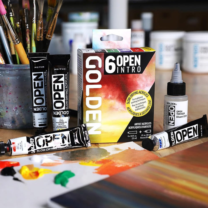 Golden Artist Colors, Offenes langsam trocknendes Acryl, 6-farbiges Intro-Set
