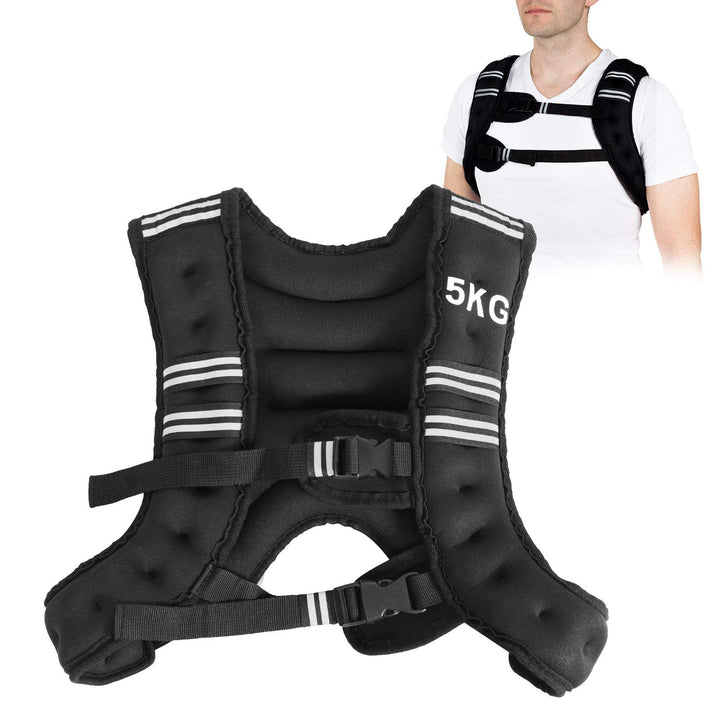 DREAMADE Gewichtsweste Trainingsweste, Fitnessweste aus SBR & Eisensand Füllung, verstellbare Laufwe