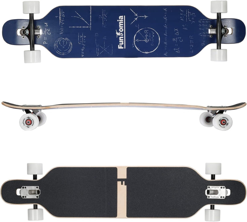 FunTomia Longboard mit 3 Flex Stufen Drop Through Cruiser Komplettboard Mach1 Speed Kugellager T-Too