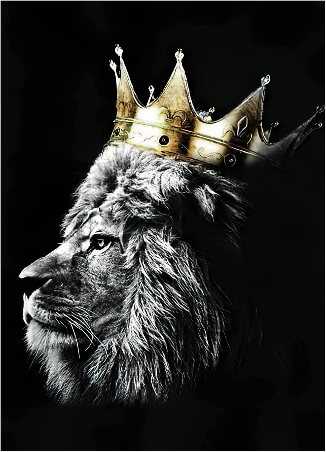 UGZDEA Löwe Leinwand Bilder, Schwarz Weiss Löwe und Löwin Poster Gemälde Tierbilder Modernes Wohnzim