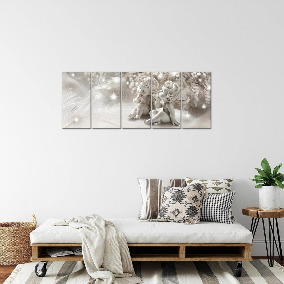 Runa Art Bild Engel Wandbilder auf Vlies Leinwand 5 Teilig Wanddekoration Wohnzimmer Schlafzimmer 02