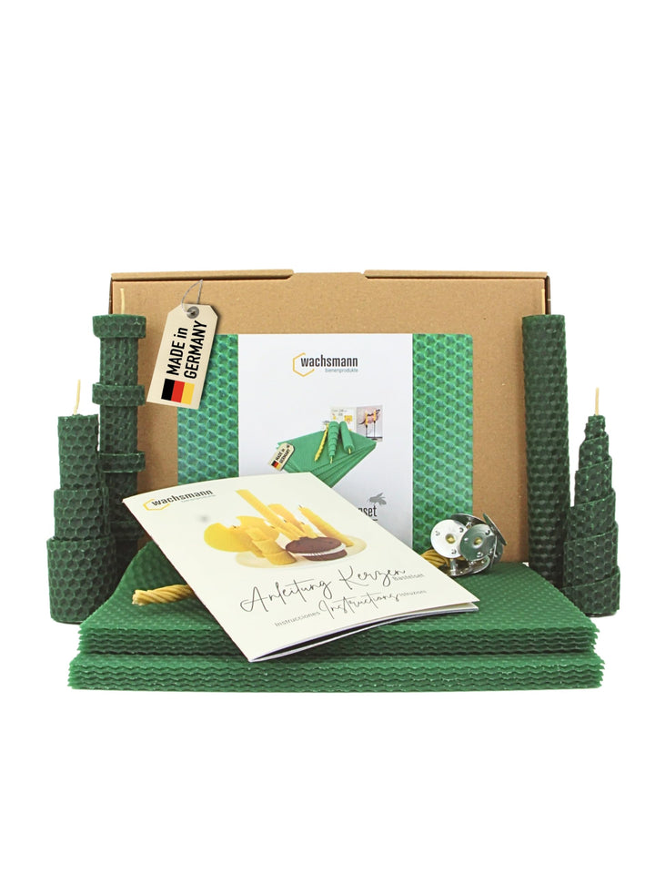 Wachsmann DIY Bienenwachs Kerzen Bastelset – Starterset für 10 Kerzen in vielen Farben – 100% reines
