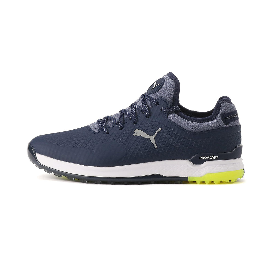 PUMA Proadapt Alphacat Herren Golfschuh 41.5 EU Peacoat Puma Silver Safety Yellow, 41.5 EU Peacoat P