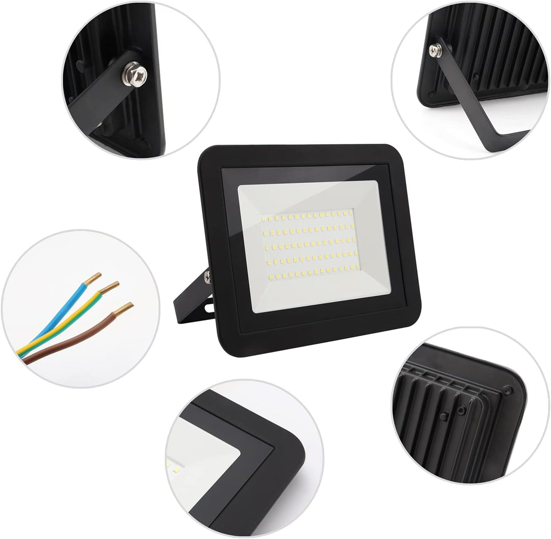 da LIGHT 50W LED Strahler Aussen & Innen, 6000K Kaltweiss 4500lm Aussenleuchte Superhell, LED Fluter