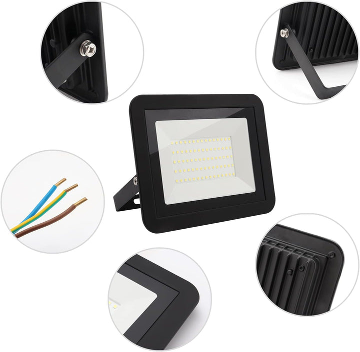 da LIGHT 50W LED Strahler Aussen & Innen, 6000K Kaltweiss 4500lm Aussenleuchte Superhell, LED Fluter