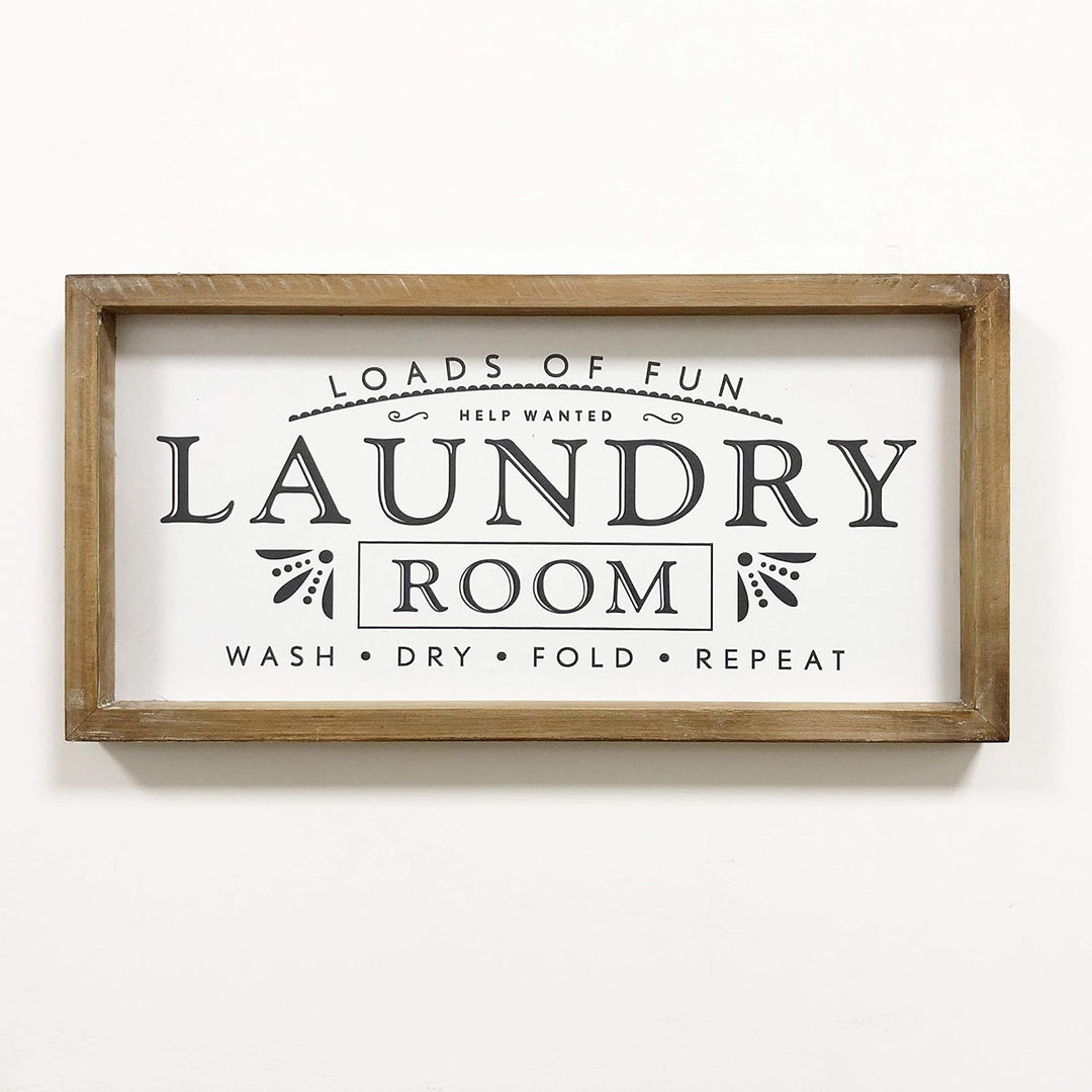 MACVAD Wäscheschilder für Heimdekoration, viel Spass, Waschküche, Holzschild