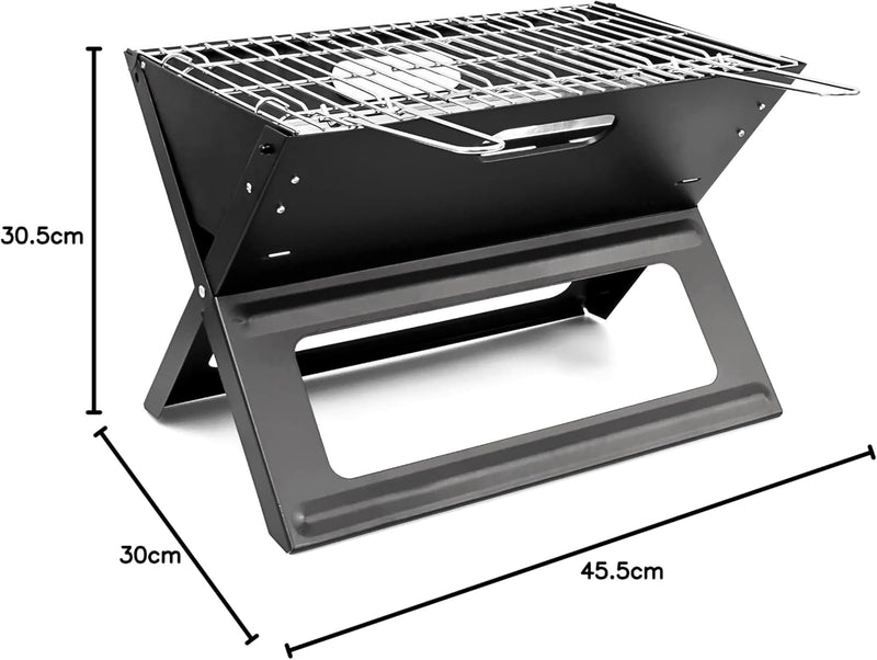 Relaxdays Klappgrill, praktisch, tragbar, inkl. Rost und Kohleschale, H x B x T: 30,5 x 30 x 45,5 cm