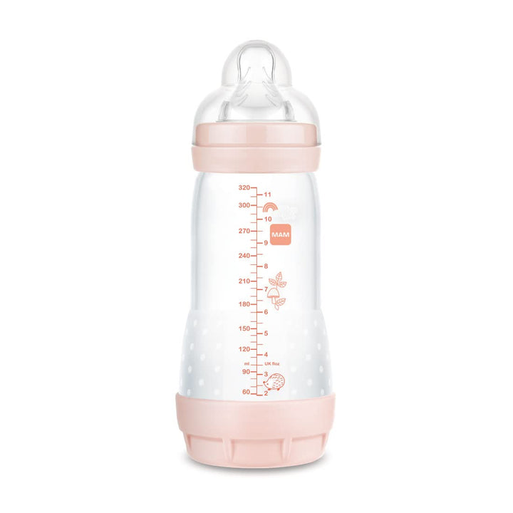 MAM Easy Start Anti-Colica Babyflasche, mit SkinSoftTM Silikon-Sauger, 4+ Monate, 320 ml, Rosa, 1 Ei