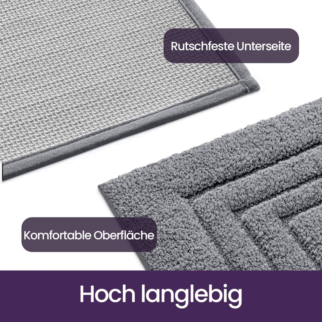 DEXI Badezimmerteppich 50 x 80 cm, weicher Badematte, rutschfest waschbar Badvorleger, Saugfähige Du
