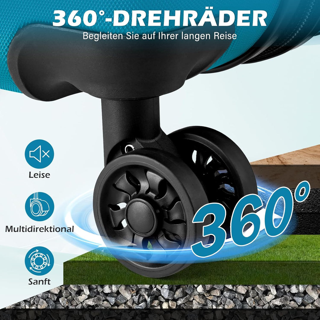 COOLIFE Hartschalen-Koffer Rollkoffer Reisekoffer Vergrösserbares Gepäck (Nur Grosser Koffer Erweite