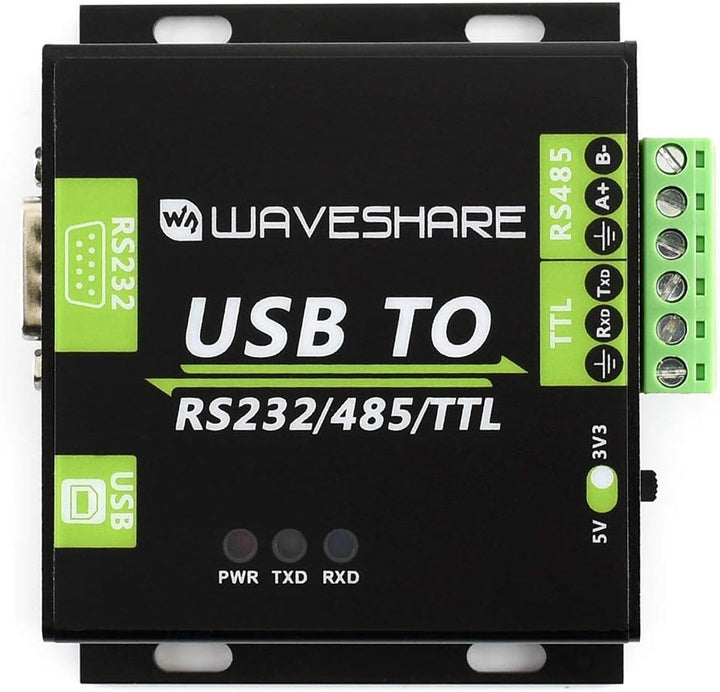 Waveshare USB to RS232/485/TTL Converter Onboard FT232RL Industrial Grade USB to RS232 Converter Sup