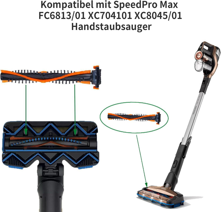HAPPOW 2Pcs Ersatzbürste für Philips SpeedPro Max CP0667 Staubsauger, Ersatzteile für Philips Speedp