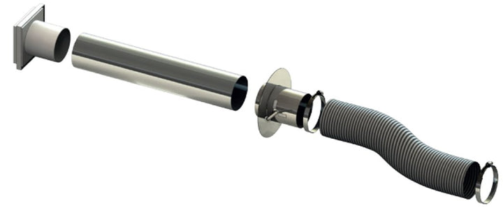 Zuluftsystem einwandig/externe Verbrennungsluftzufuhr/Airsystem in weiss (Ø 100 mm, weiss) Ø 100 mm