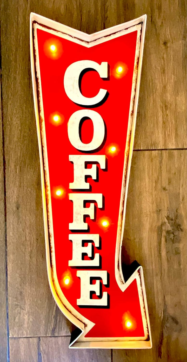 DiiliHiiri Dekoration für Retro Cafés – Dekorationen für Küche und Restaurant, LED Schild, Bar Zubeh