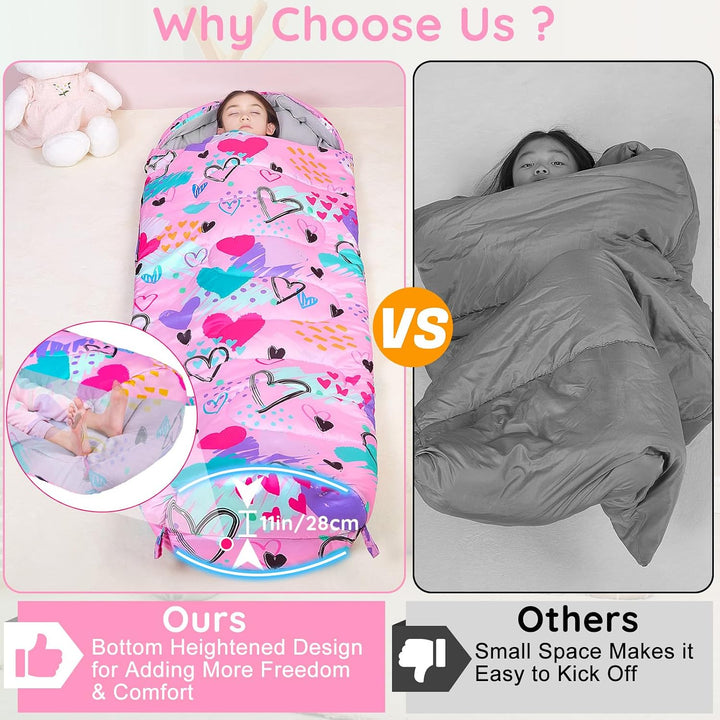 MHJY Shlafsack Camping für Jungen und Mädchen, Schlafsack Kinder ideal für Outdoor Camping Wandern B