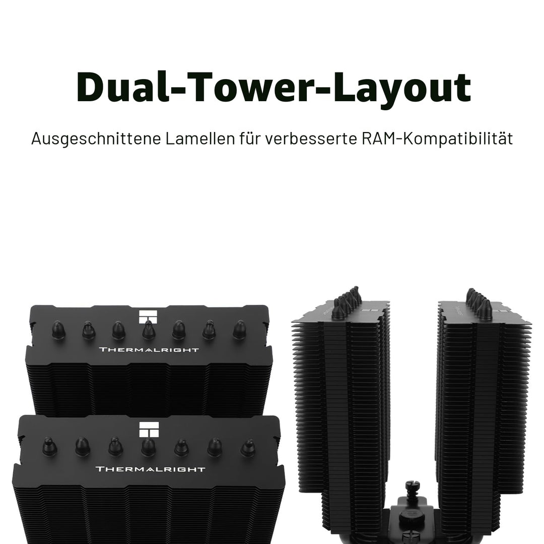TR Phantom Spirit 120 SE Black CPU, CPU-Kühler mit 7 Heatpipes, zwei 120 mm PWM Lüfter, AGHP 4.0, fü