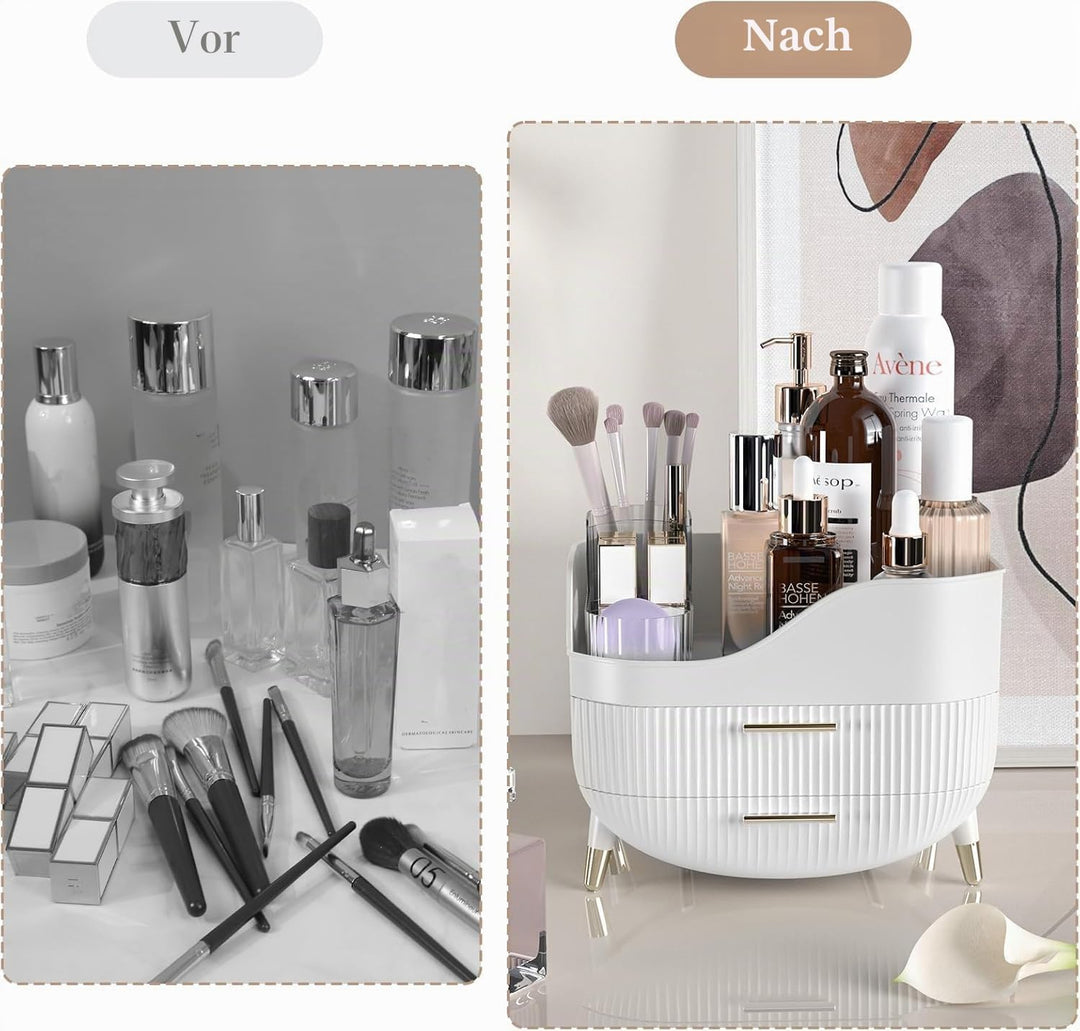 Kousee Makeup Organizer mit Schubladen, Hautpflege-Organisator für Vanity, Aufbewahrungsbox mit Grif