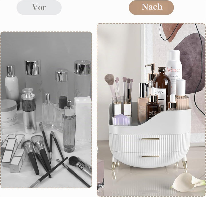 Kousee Makeup Organizer mit Schubladen, Hautpflege-Organisator für Vanity, Aufbewahrungsbox mit Grif