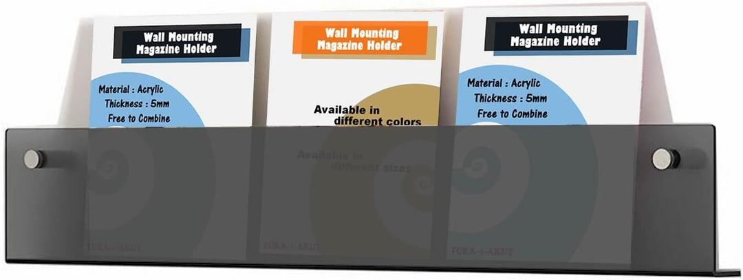 TUKA-i-AKUT 80cm Länge Wand Prospekthalter Acryl Extra Stark, Zeitschriftenhalter Wandregale für Zei