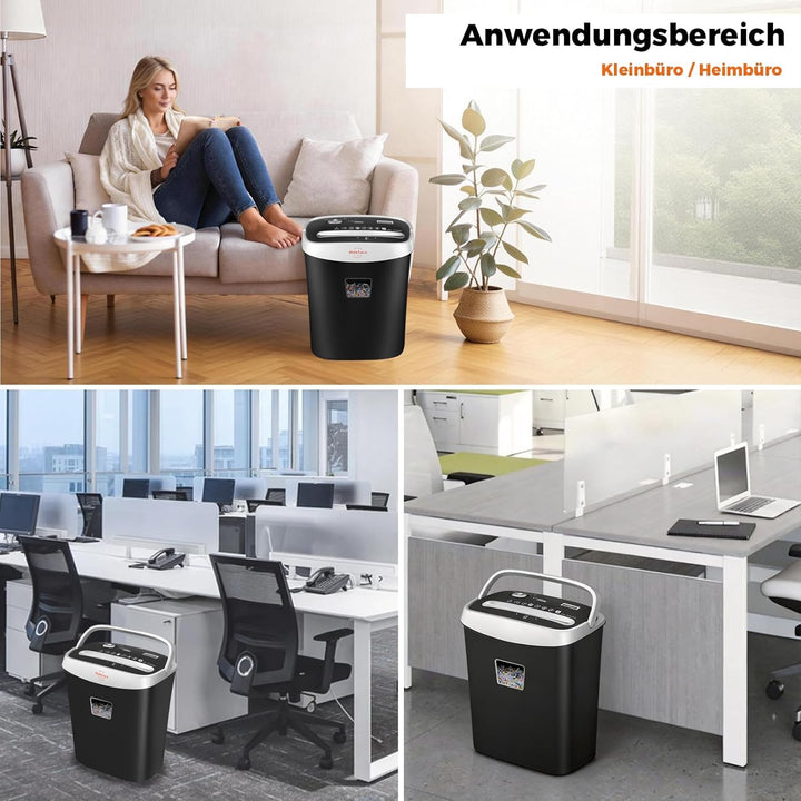 Schredder Aktenvernichter, VidaTeco 10 Blatt Kreuzschnitt Papierschredder für Kreditkarten/Heftklamm