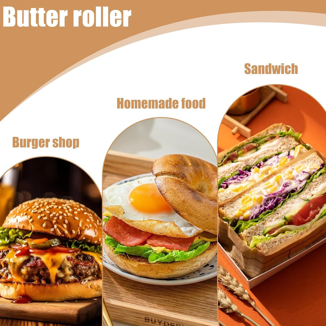 Edelstahl Butterroller, Butterrad Burger, Langlebiger Butterverteiler mit Abnehmbarem Rad - Rostfrei