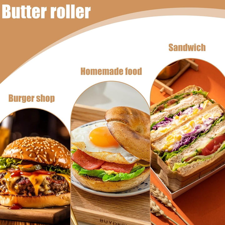 Edelstahl Butterroller, Butterrad Burger, Langlebiger Butterverteiler mit Abnehmbarem Rad - Rostfrei