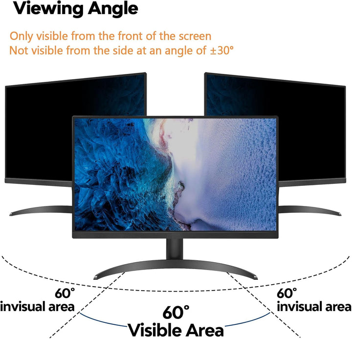 PYS 27 Zoll Blickschutzfolie für 16:9 Ultra-Slim Bezel Monitor Selbstklebend Abnehmbar Blickschutzfi