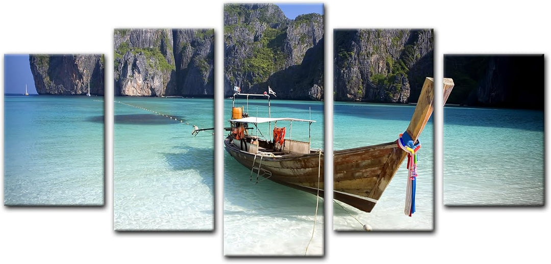 Bilderdepot24 Bild auf Leinwand | Maya Bay, Koh Phi Phi Ley - Thailand in 100x50 cm mehrteilig als W