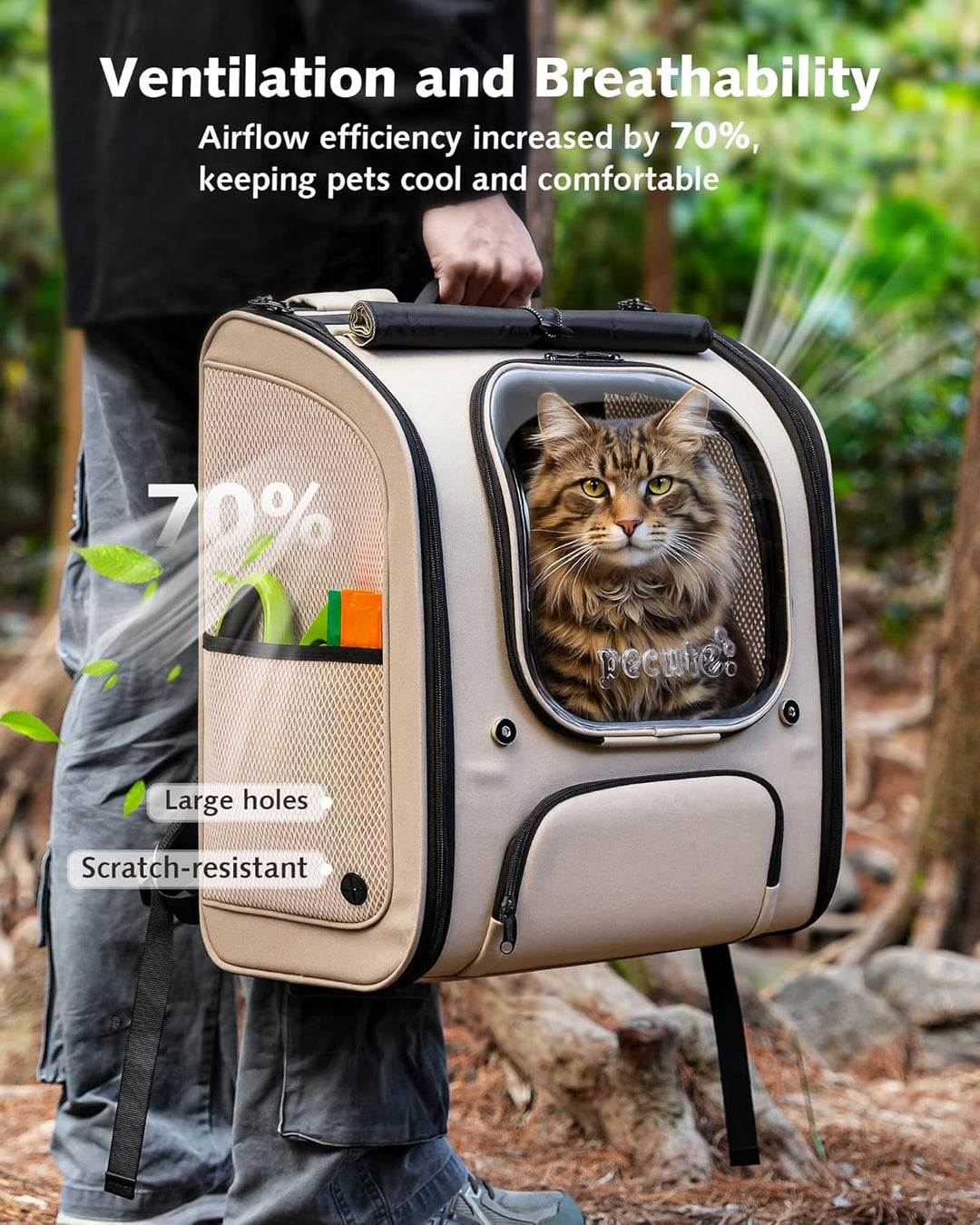 pecute Katzenrucksack Bubble Haustier Rucksack mit Netzfenster, Tragbare und Faltbare Katzentasche,