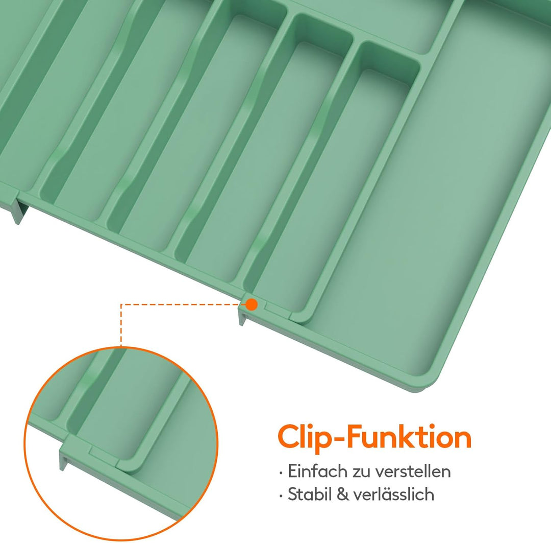 Lifewit Besteckhalter, erweiterbarer Utensilienhalter für Schublade, Verstellbarer Besteckkasten, ko